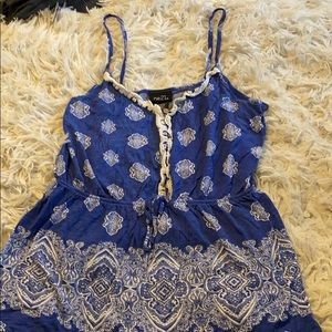 Blue and white tank top